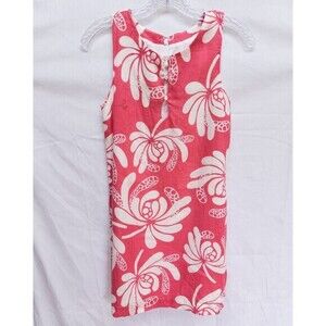 Island Company Linen Castaway Shift Dress Size XS Pink Tropical Resortwear Beach